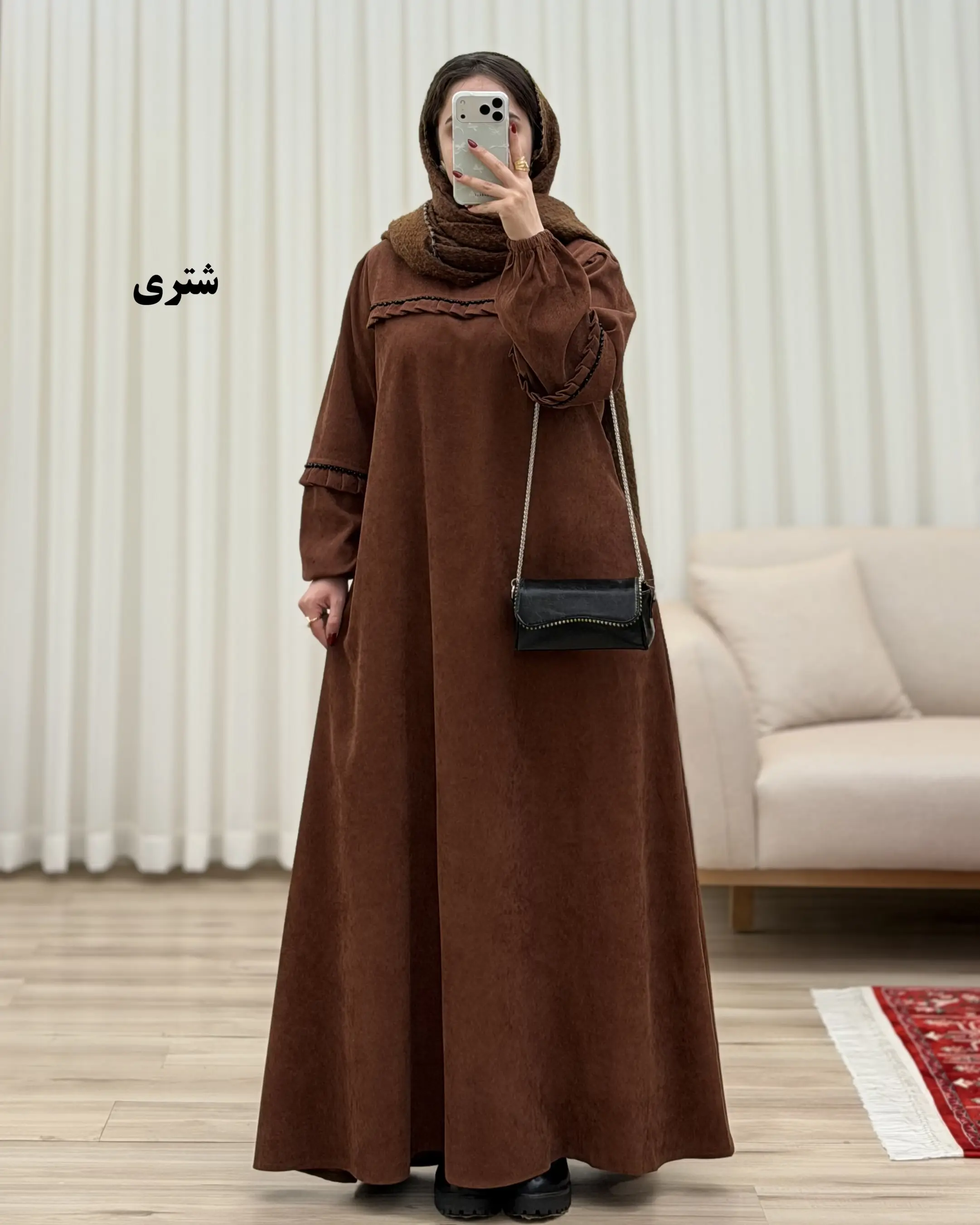 مانتو عبایی کبریتی مدل سنگدوزی